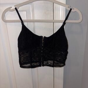 Garage Black Lace Top